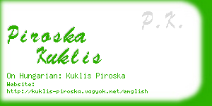 piroska kuklis business card